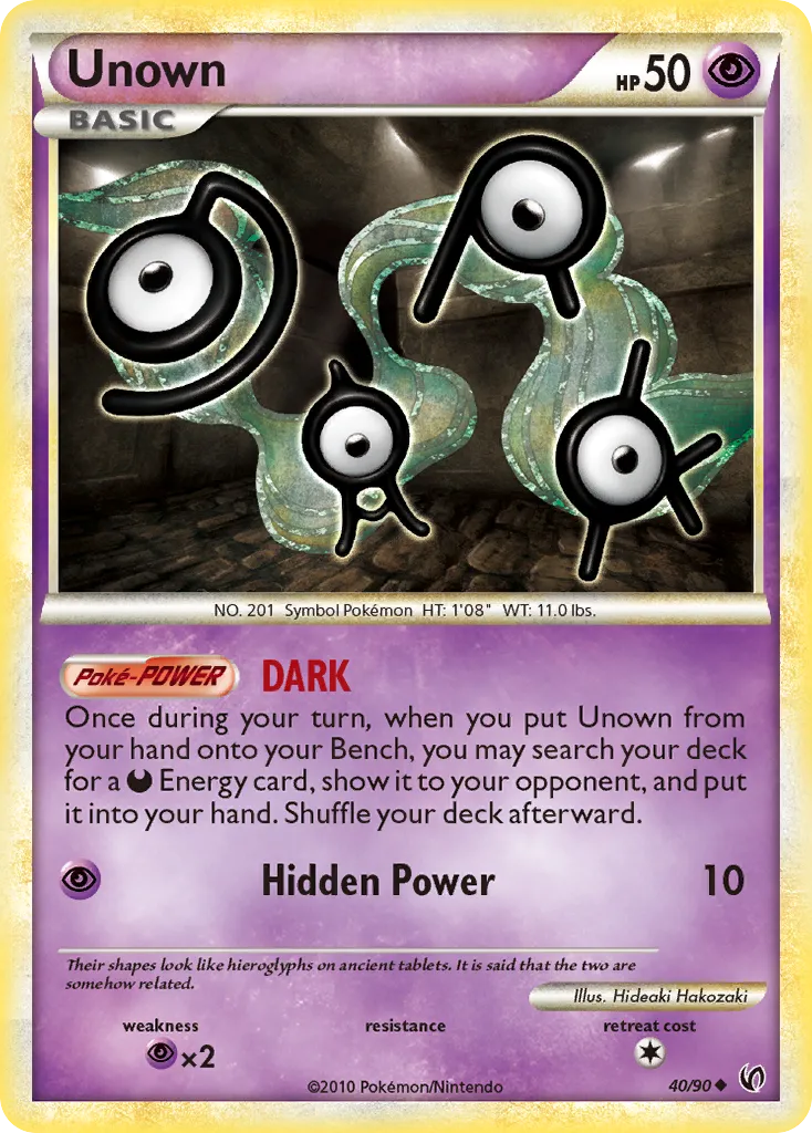 2010 HS—Undaunted Unown #40/90 Uncommon card image
