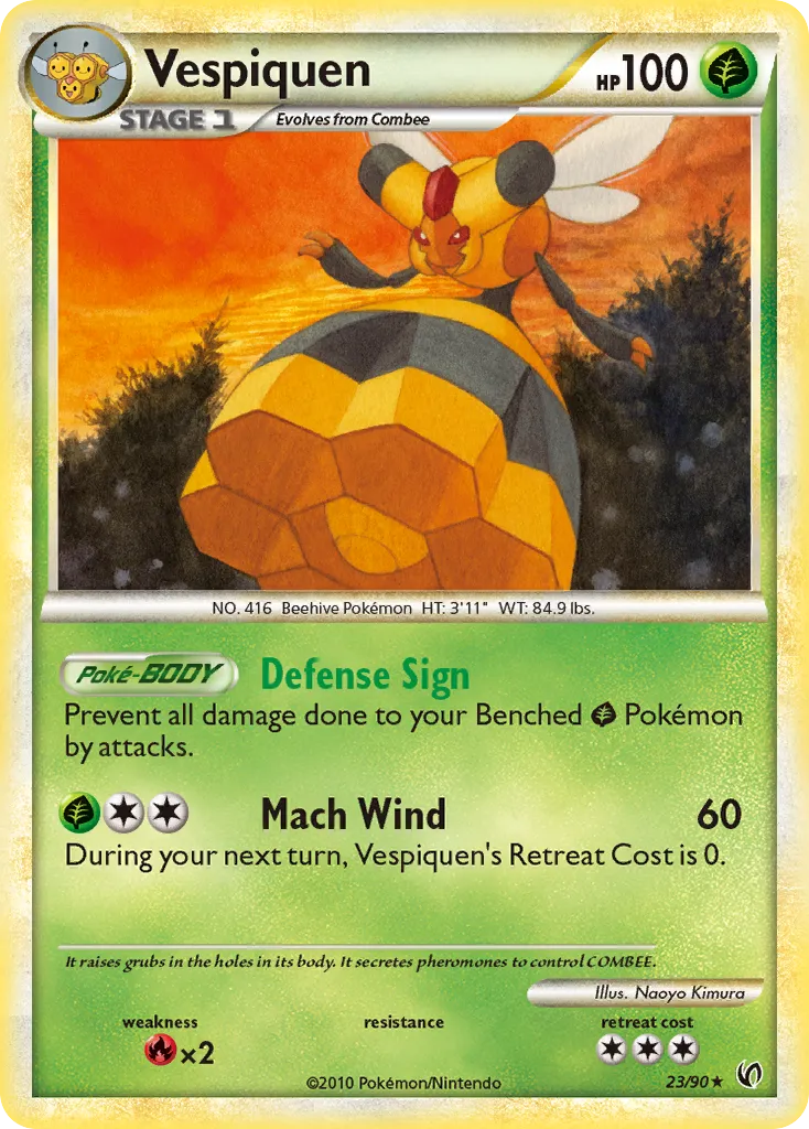 2010 HS—Undaunted Vespiquen #23/90 Rare card image