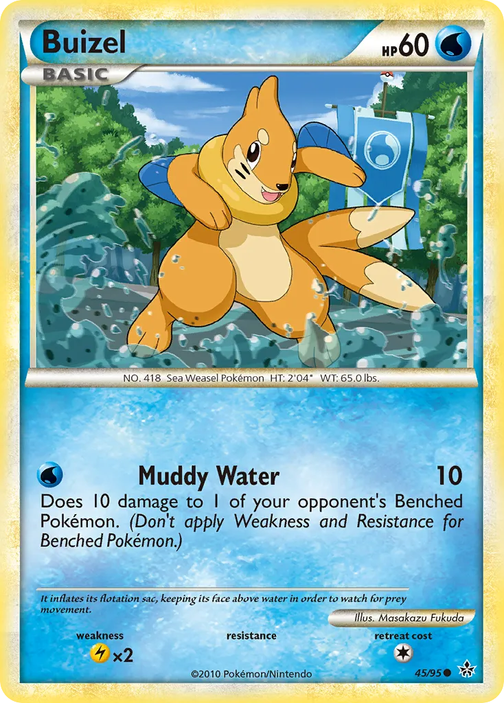 2010 HS—Unleashed Buizel Common #45/95 Common card image