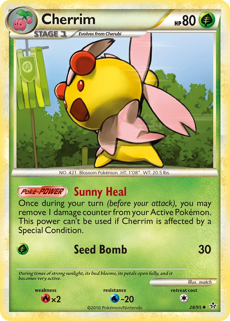 2010 HS—Unleashed Cherrim Uncommon #28/95 Uncommon card image