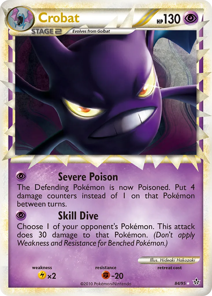 2010 HS—Unleashed Crobat Rare #14/95 Rare card image