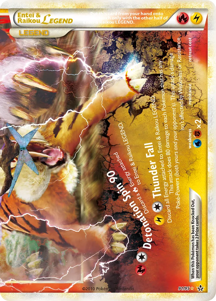 2010 HS—Unleashed Entei & Raikou LEGEND LEGEND #90/95 LEGEND card image