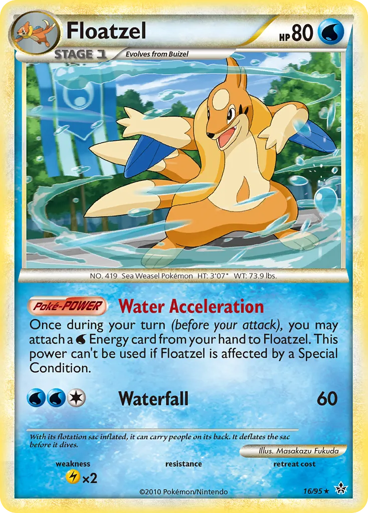 2010 HS—Unleashed Floatzel Rare #16/95 Rare card image