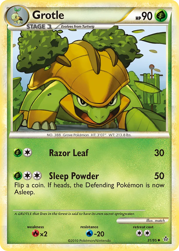 2010 HS—Unleashed Grotle Uncommon #31/95 Uncommon card image