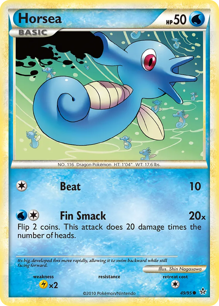 2010 HS—Unleashed Horsea Common #49/95 Common card image