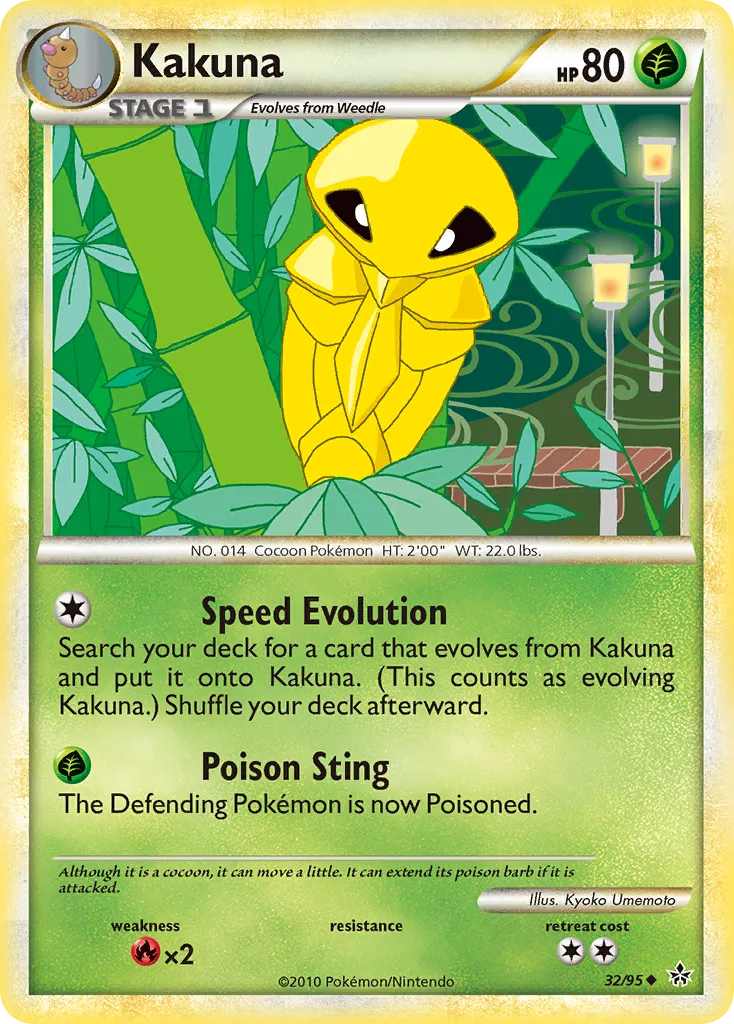 2010 HS—Unleashed Kakuna Uncommon #32/95 Uncommon card image