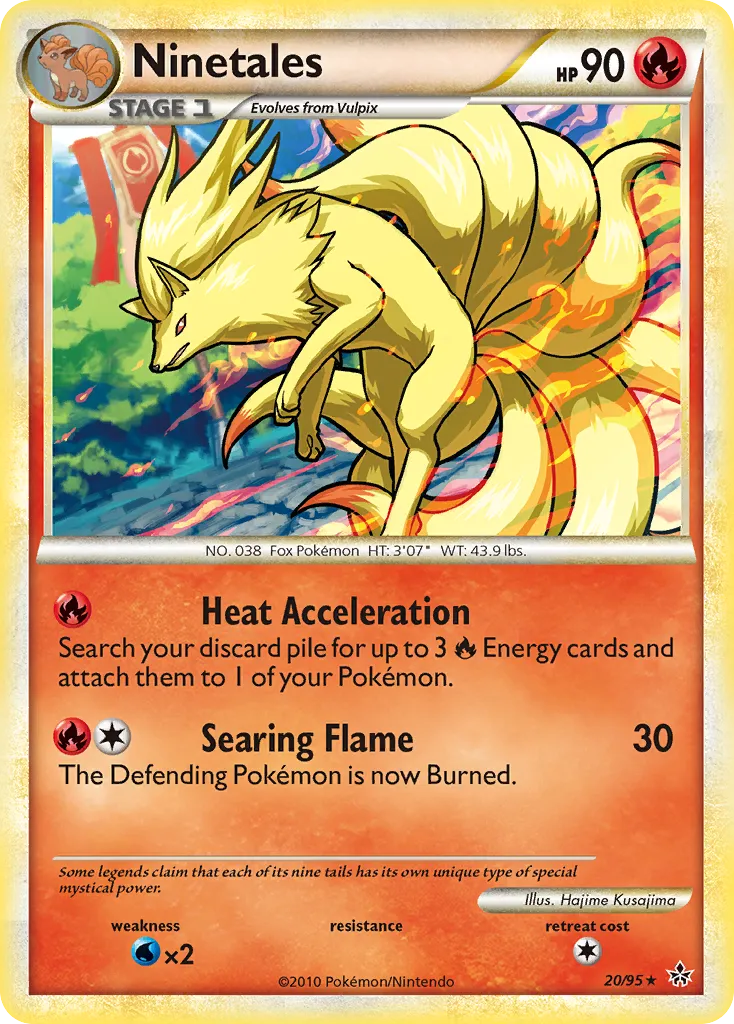 2010 HS—Unleashed Ninetales Rare #20/95 Rare card image