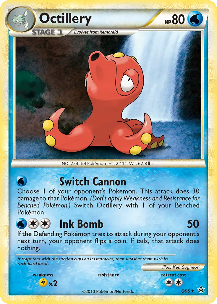 2010 HS—Unleashed Octillery Rare Holo #06/95 Rare Holo card image