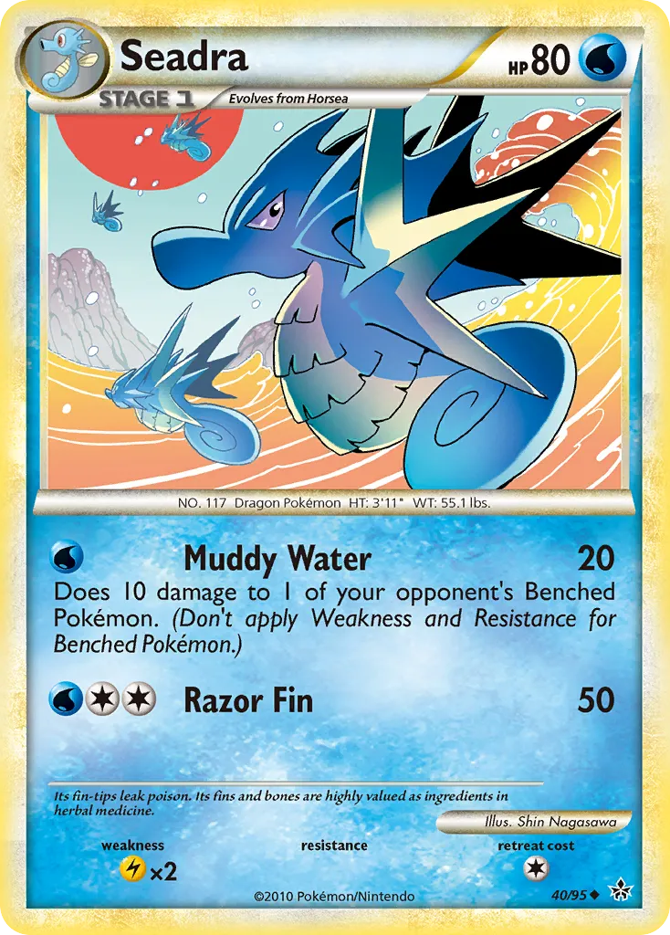 2010 HS—Unleashed Seadra Uncommon #40/95 Uncommon card image