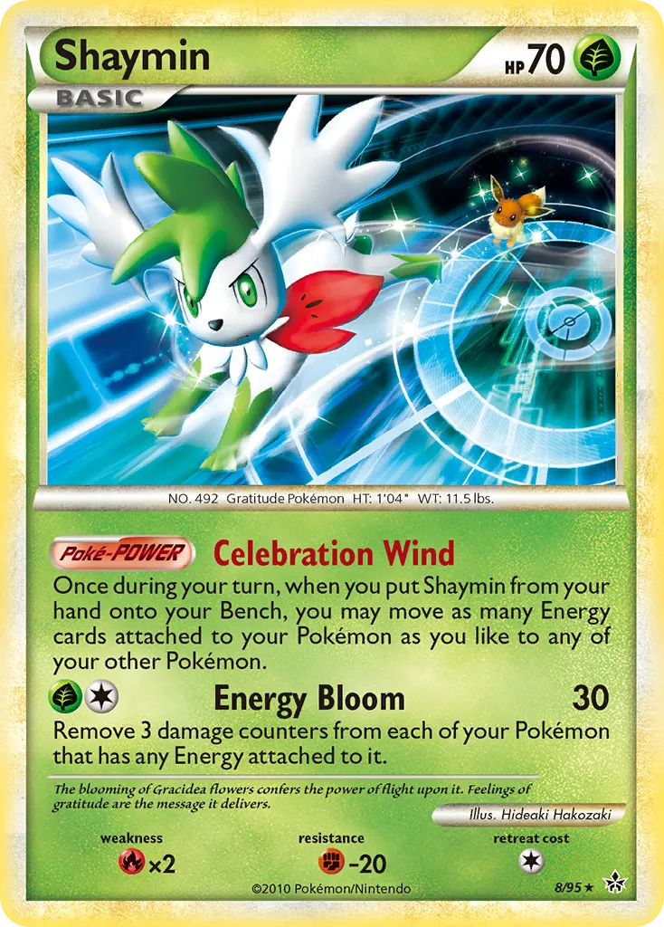 2010 HS—Unleashed Shaymin Rare Holo #08/95 Rare Holo card image