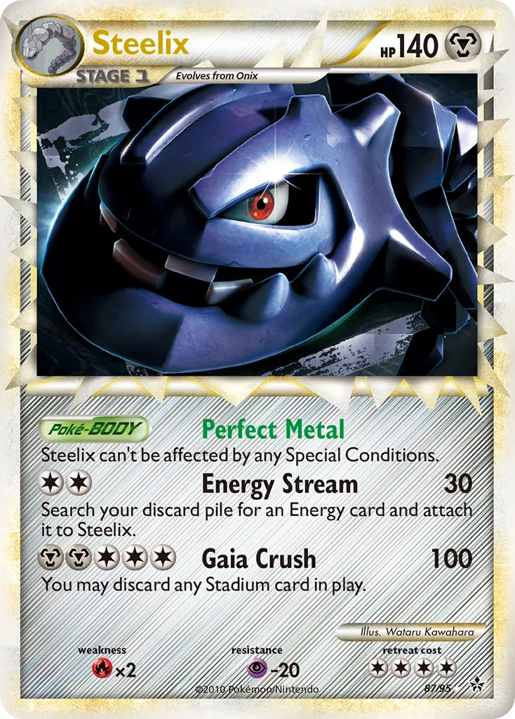 2010 HS—Unleashed Steelix Rare #24/95 Rare card image