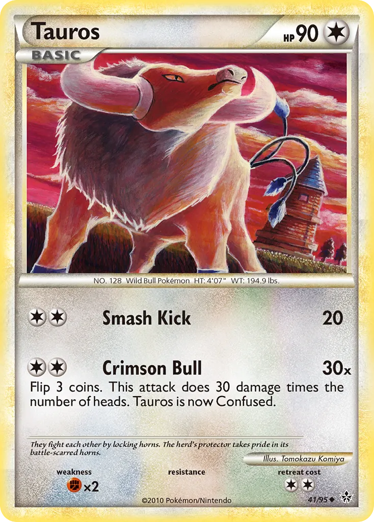 2010 HS—Unleashed Tauros Uncommon #41/95 Uncommon card image