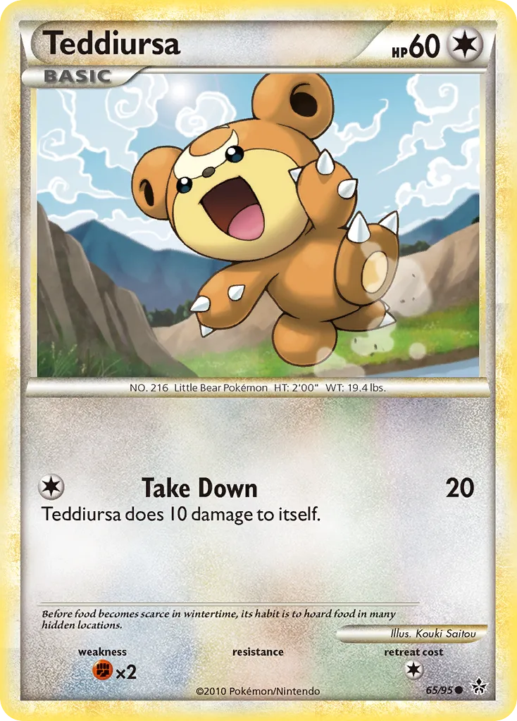 2010 HS—Unleashed Teddiursa Common #65/95 Common card image