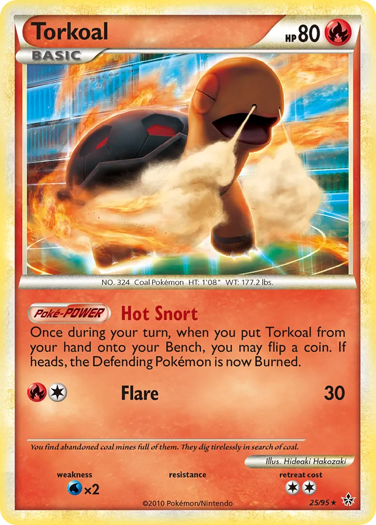 2010 HS—Unleashed Torkoal Rare #25/95 Rare card image