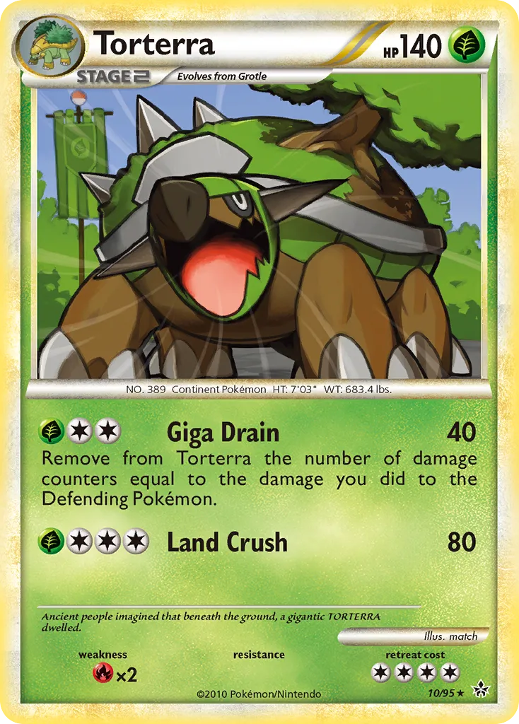 2010 HS—Unleashed Torterra Rare Holo #10/95 Rare Holo card image