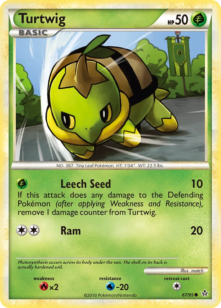 2010 HS—Unleashed Turtwig Common #67/95 Common card image
