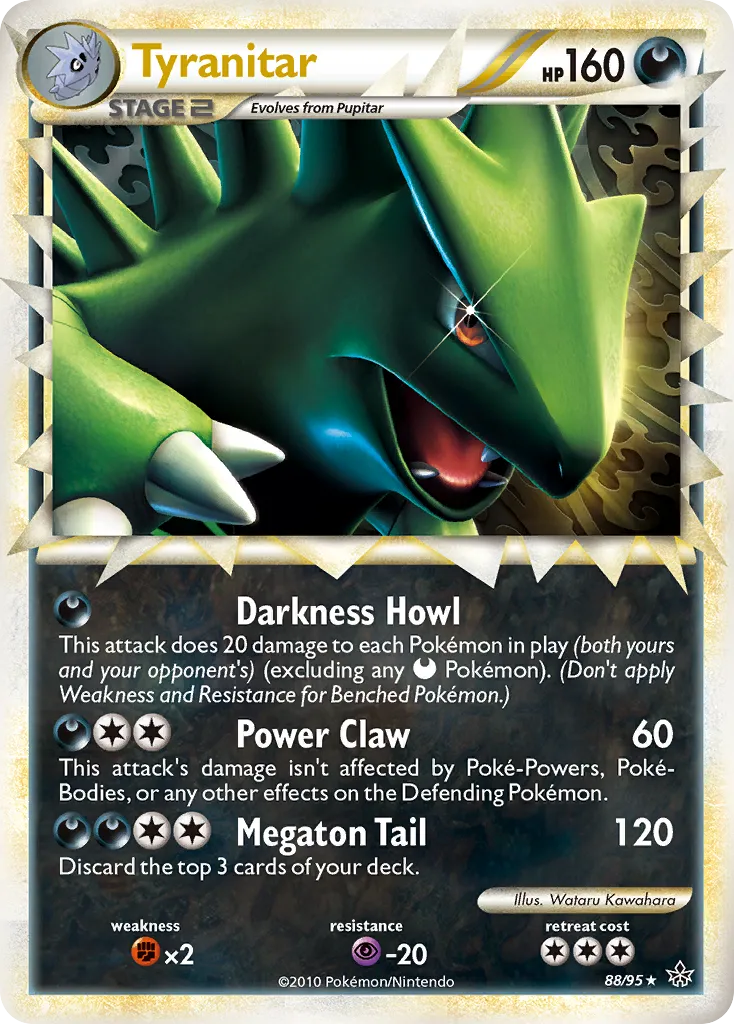 2010 HS—Unleashed Tyranitar Rare #26/95 Rare card image