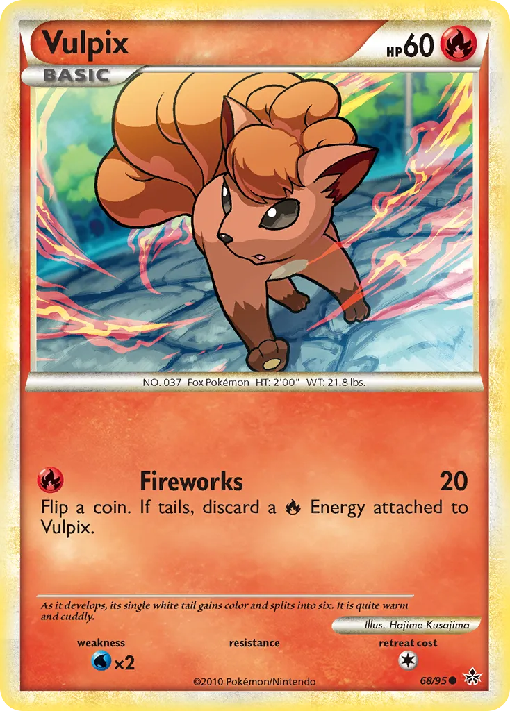 2010 HS—Unleashed Vulpix Common #68/95 Common card image