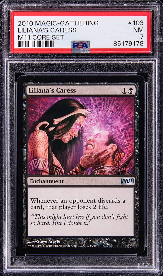 2010 Magic: The Gathering M11 Core Set Liliana's Caress #103 card image