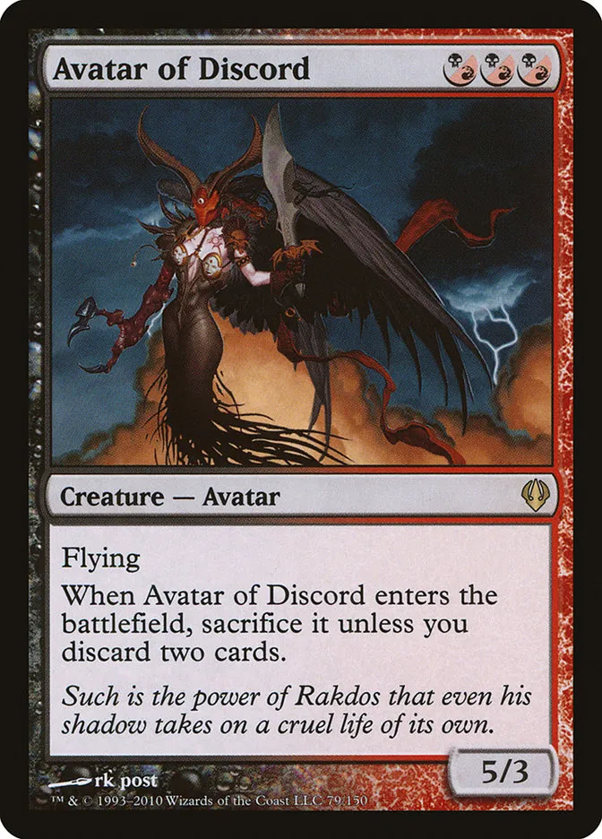 2010 Archenemy Avatar of Discord #79 rare card image