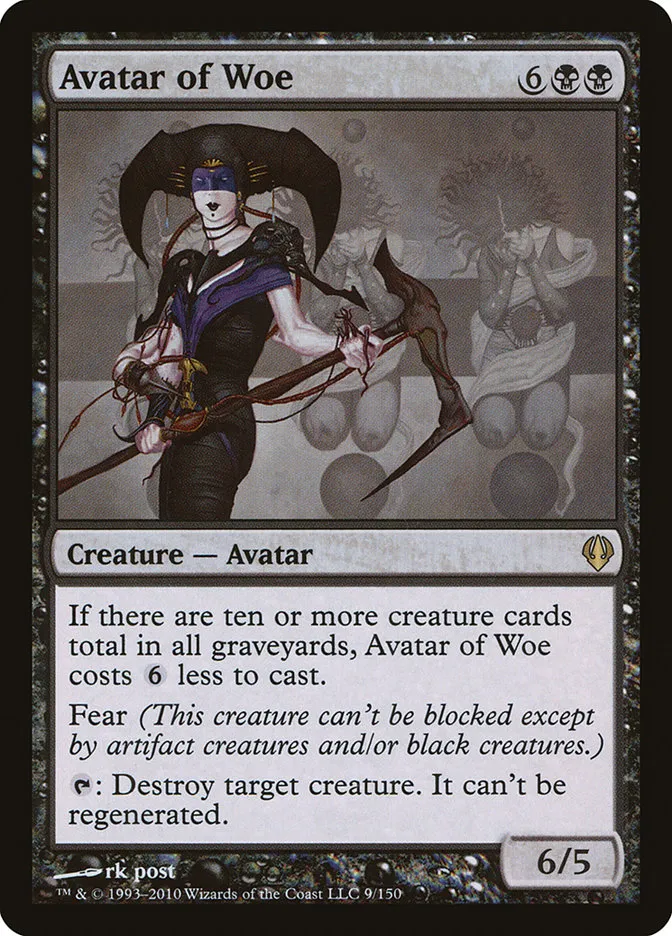 2010 Archenemy Avatar of Woe #9 rare card image