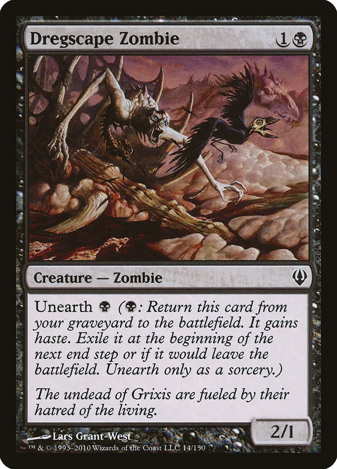 2010 Archenemy Dregscape Zombie common #14 common card image