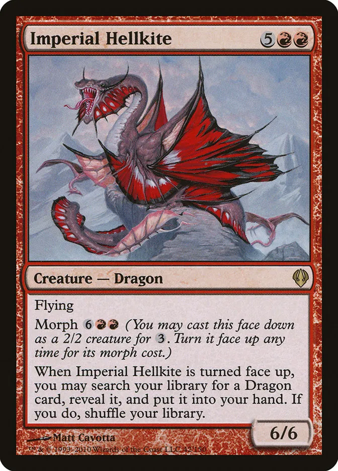 2010 Archenemy Imperial Hellkite #42 rare card image