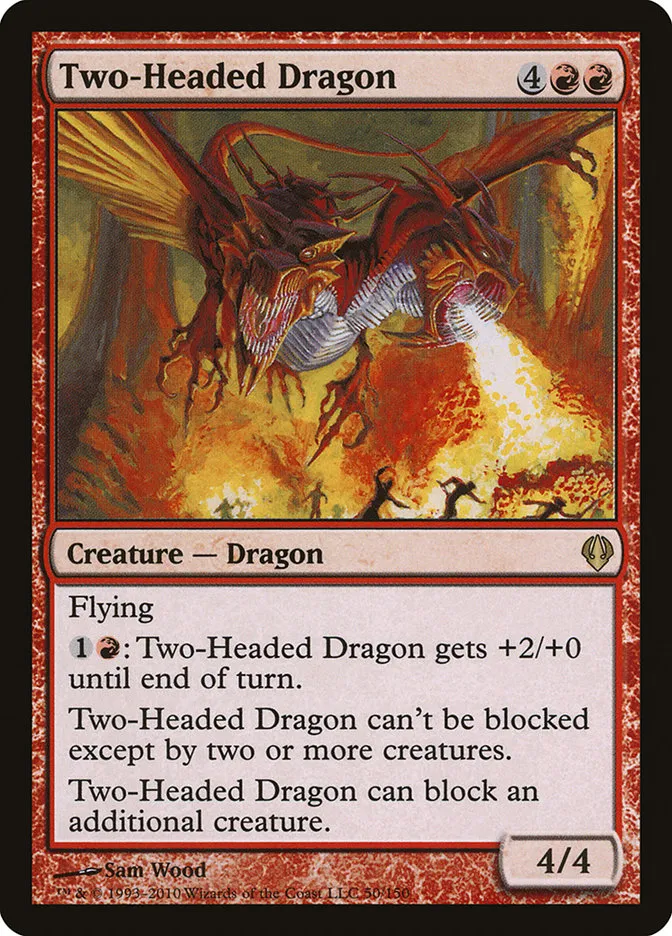2010 Archenemy Two-Headed Dragon #50 rare card image
