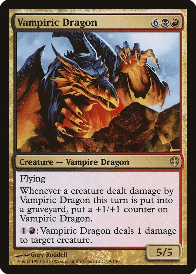 2010 Archenemy Vampiric Dragon #99 rare card image