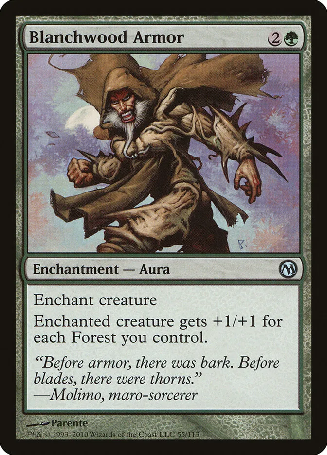 2010 Duels of the Planeswalkers Blanchwood Armor #55 uncommon card image