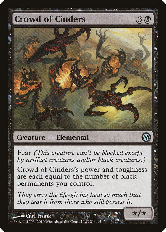 2010 Duels of the Planeswalkers Crowd of Cinders #21 uncommon card image