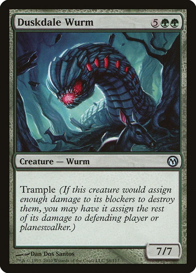 2010 Duels of the Planeswalkers Duskdale Wurm #58 uncommon card image