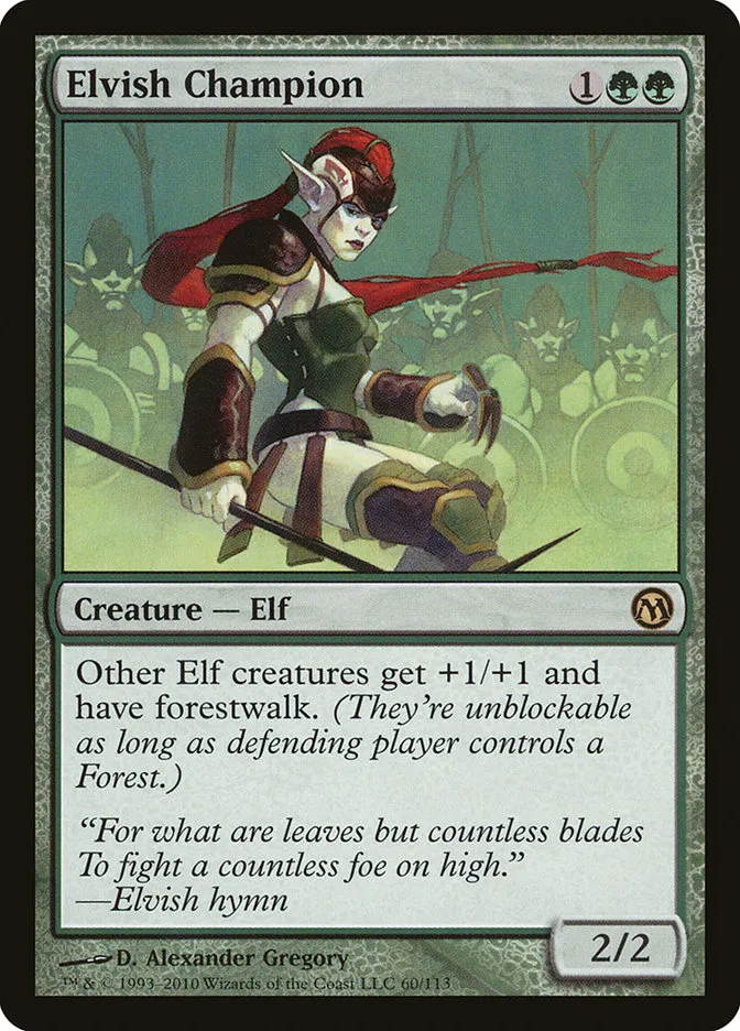 2010 Duels of the Planeswalkers Elvish Champion #60 rare card image