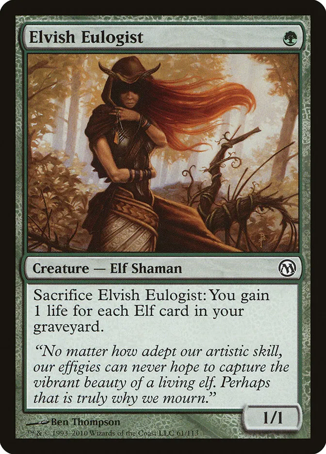 2010 Duels of the Planeswalkers Elvish Eulogist #61 common card image