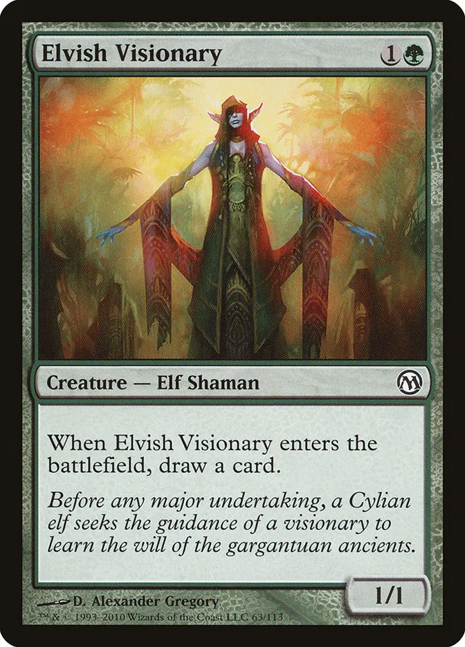 2010 Duels of the Planeswalkers Elvish Visionary #63 common card image