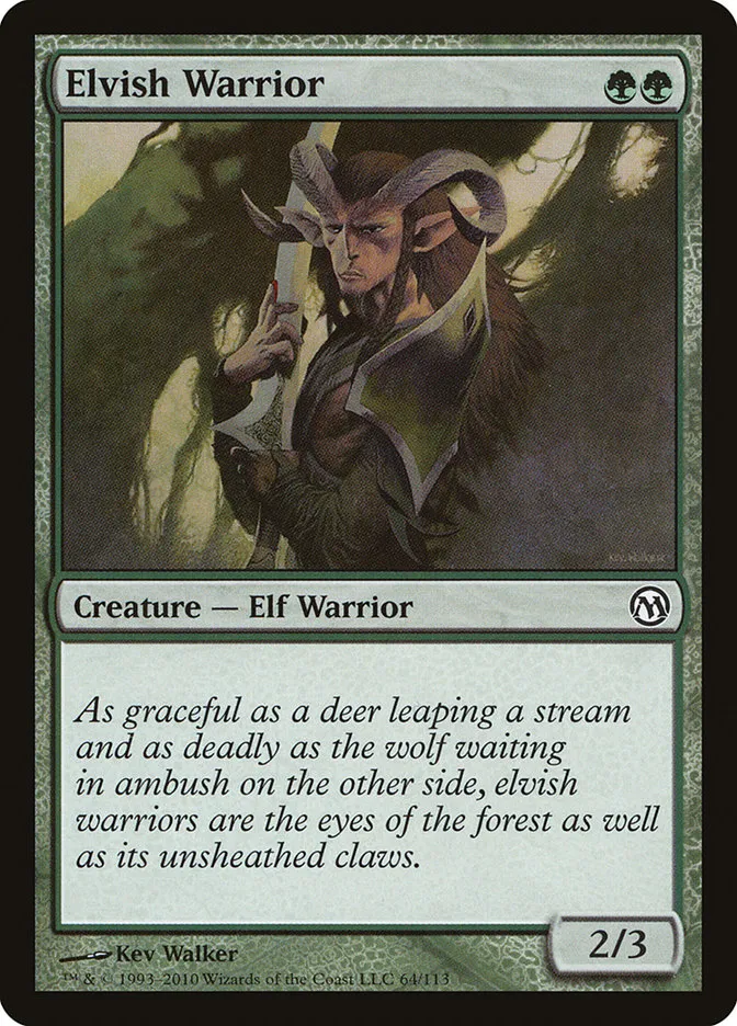 2010 Duels of the Planeswalkers Elvish Warrior #64 common card image