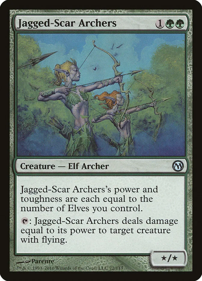 2010 Duels of the Planeswalkers Jagged-Scar Archers #72 uncommon card image