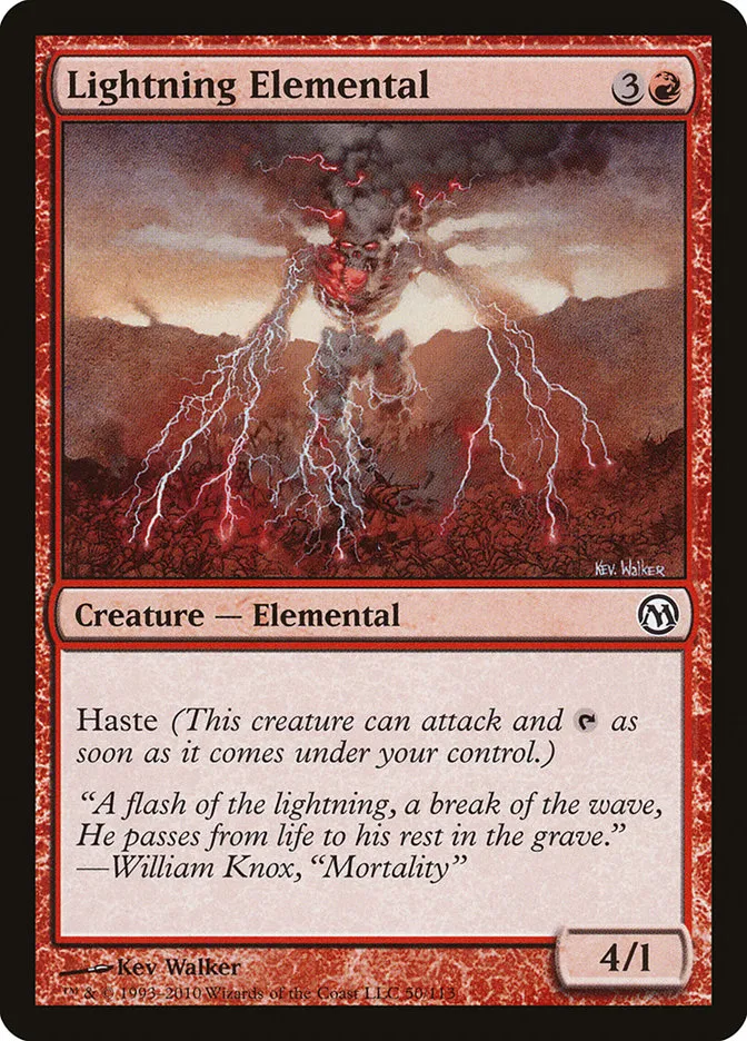 2010 Duels of the Planeswalkers Lightning Elemental #50 common card image