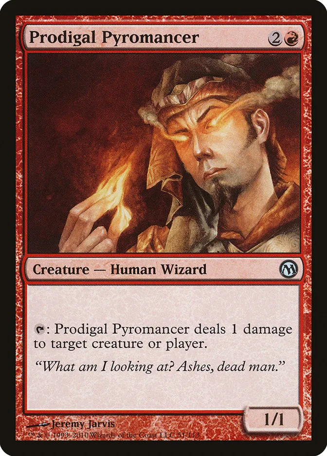 2010 Duels of the Planeswalkers Prodigal Pyromancer #51 uncommon card image