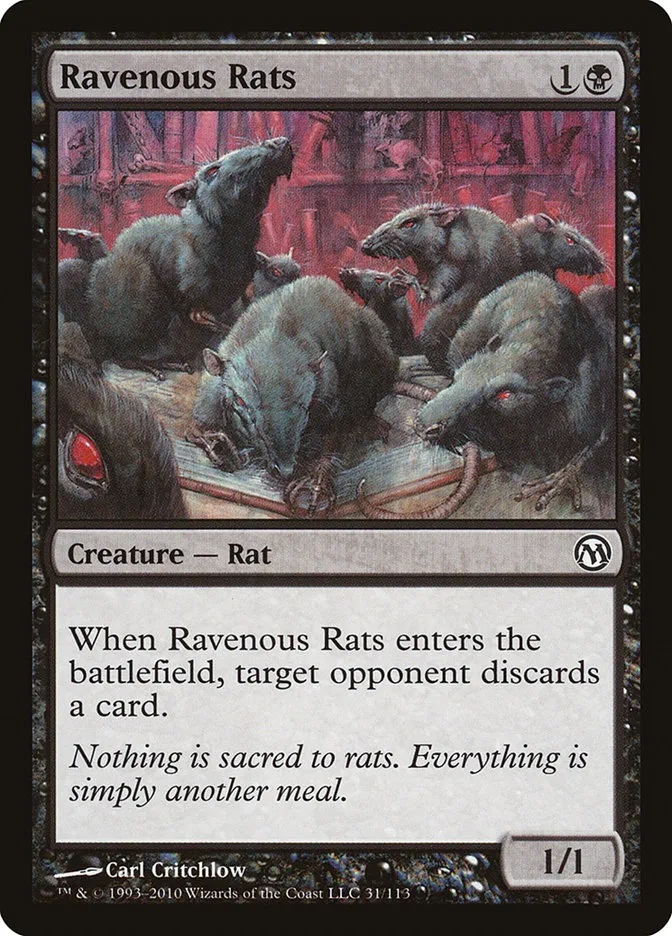 2010 Duels of the Planeswalkers Ravenous Rats #31 common card image