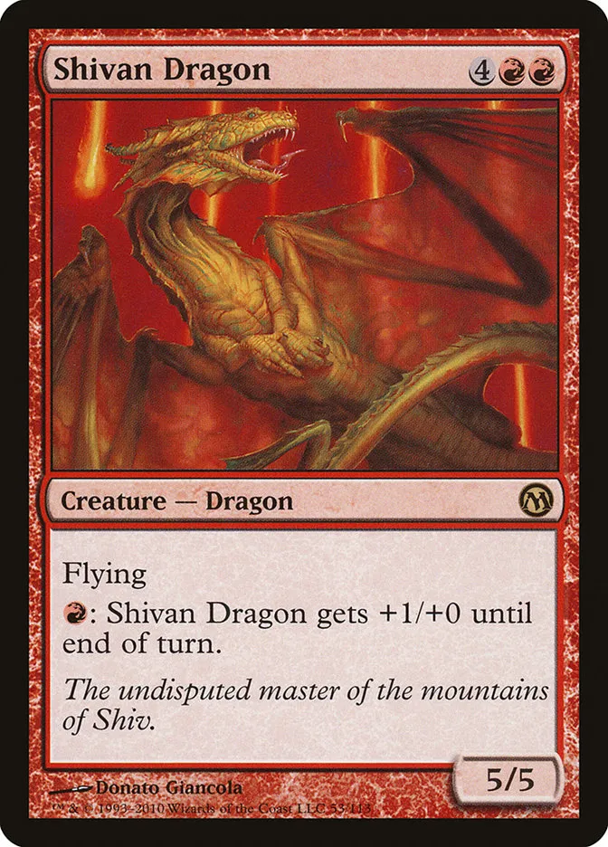 2010 Duels of the Planeswalkers Shivan Dragon #53 rare card image
