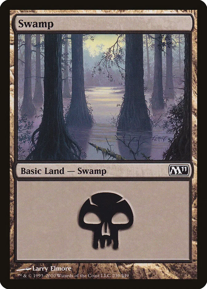 2010 Magic 2011 Swamp common #239 common card image