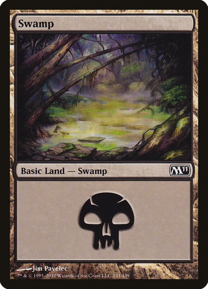 2010 Magic 2011 Swamp common #241 common card image