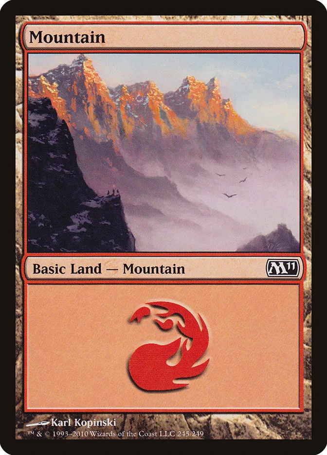 2010 Magic 2011 Mountain common #245 common card image