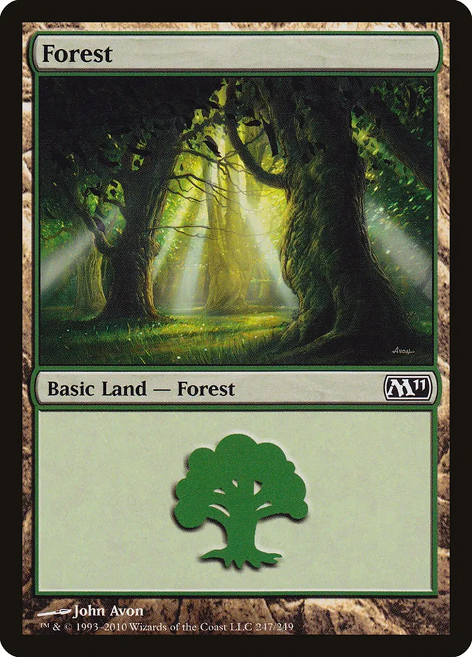 2010 Magic 2011 Forest common #247 common card image