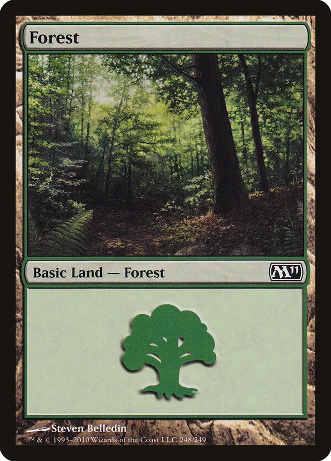 2010 Magic 2011 Forest common #248 common card image