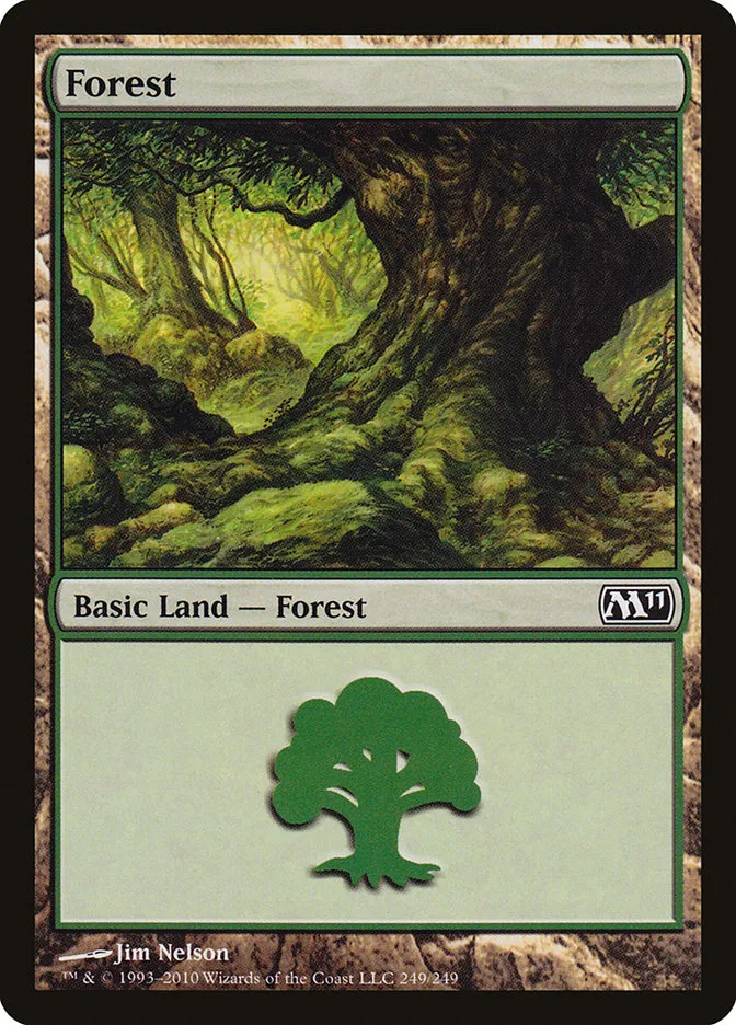 2010 Magic 2011 Forest common #249 common card image