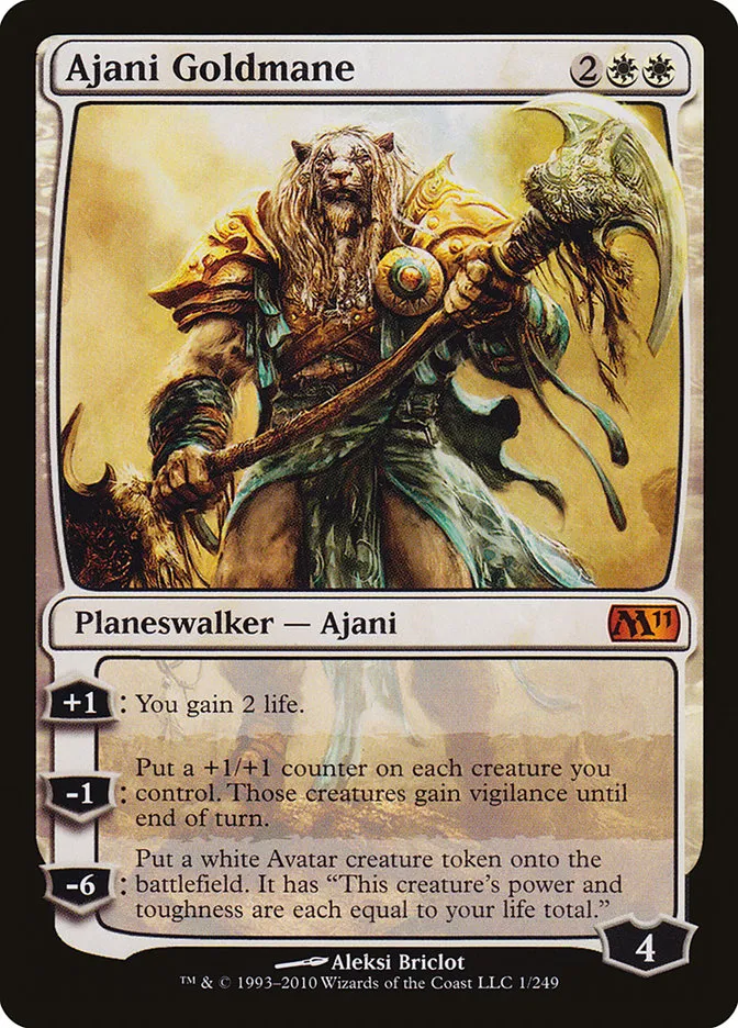 2010 Magic 2011 Ajani Goldmane mythic #1 mythic card image
