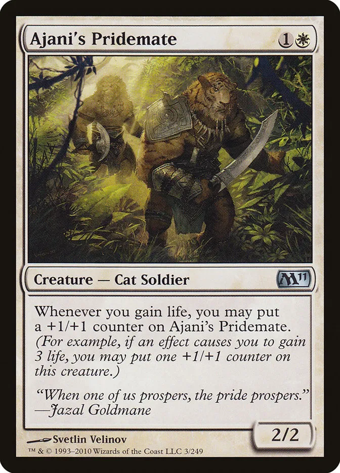 2010 Magic 2011 Ajani's Pridemate #3 uncommon card image