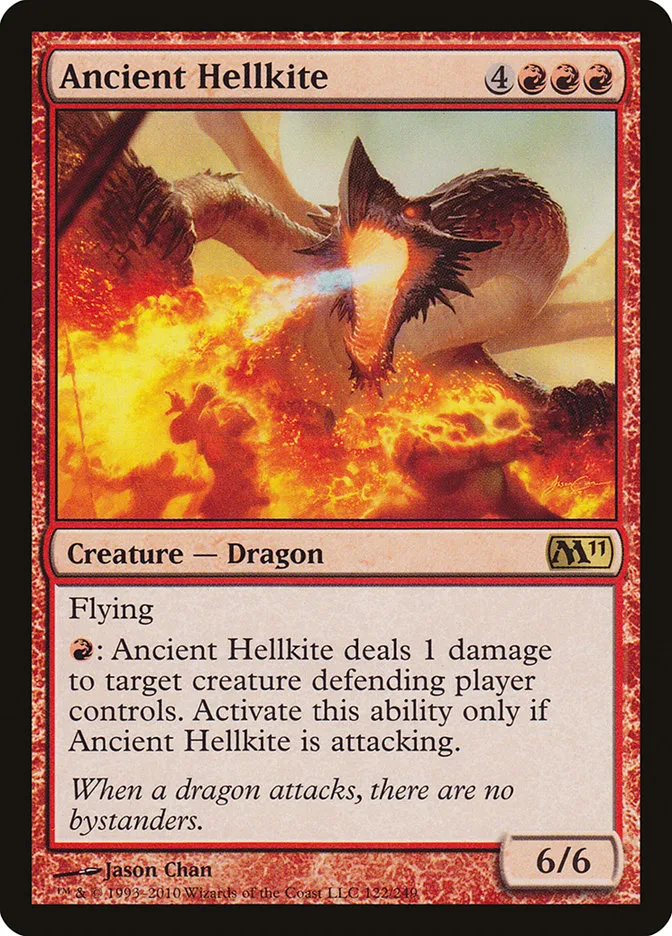 2010 Magic 2011 Ancient Hellkite rare #122 rare card image